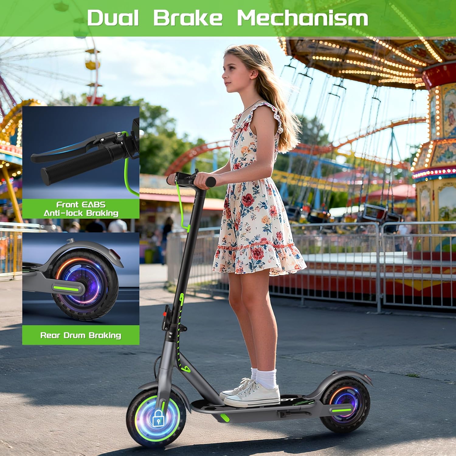 MAXSHOT Electric Scooter for Adults/Teens/Kids, 8.5/10/14" Tires, 19/22Mph, 350W/500W Motor, 21-28 Miles Range, Folding E-Scooter with Dual Suspension,APP Control